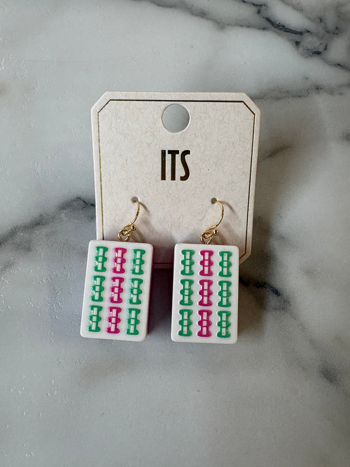 Mahjong Dangle Earrings