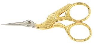 3 1/2" Gold-handled Stork Embroidery Scissors