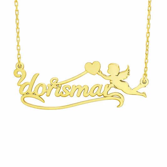 Angel Heart Name Necklace