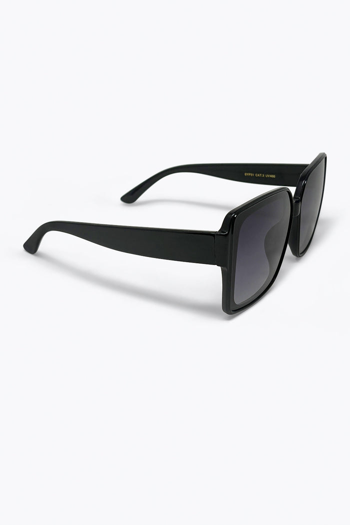 Black Oversized Square Frame Gradient Lens Sunglasses
