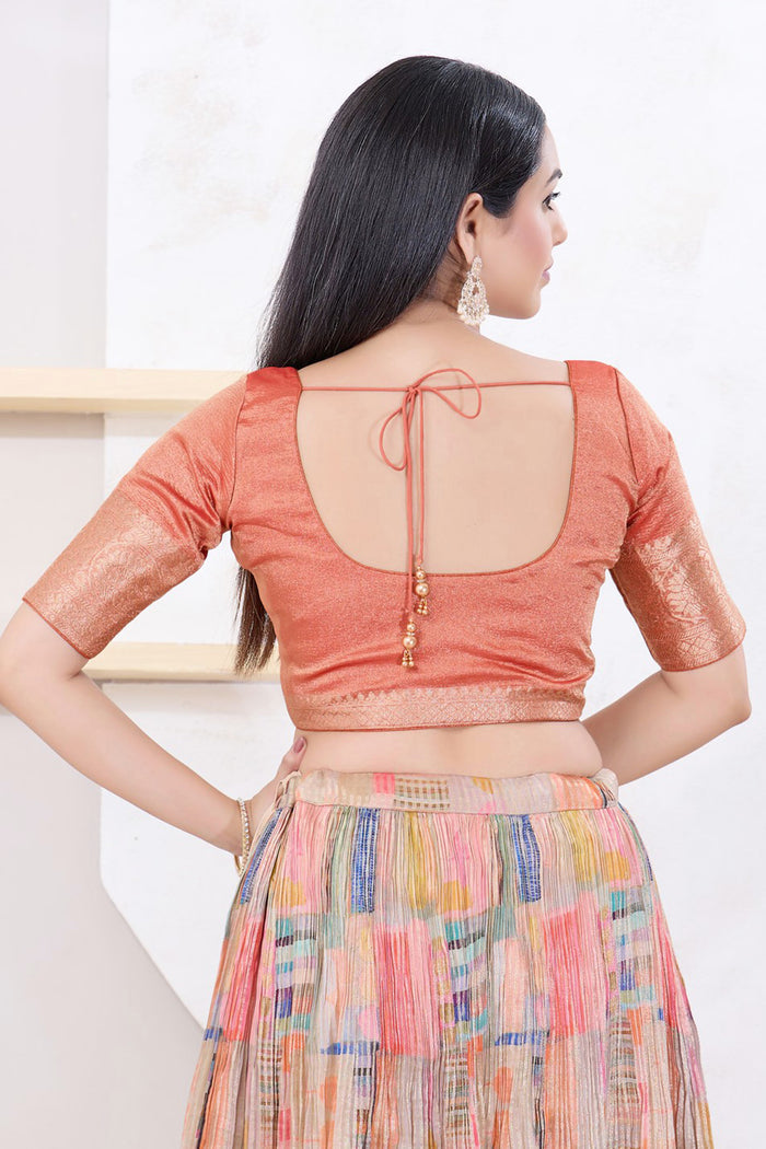 Copper Orange Banaras Brocade Blouse