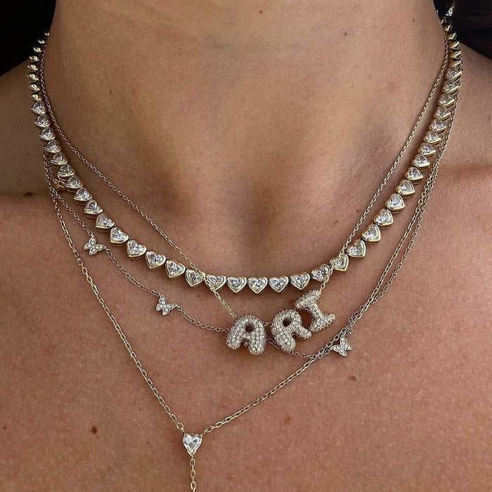 Custom Bubble Letter Necklace -camillaboutiqueshop