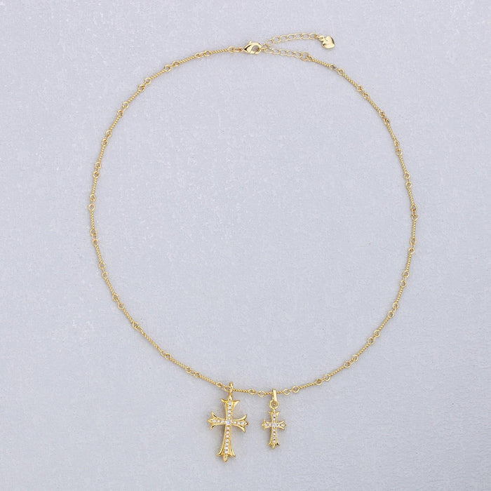 Double Cross Necklace - camillaboutiqueshop