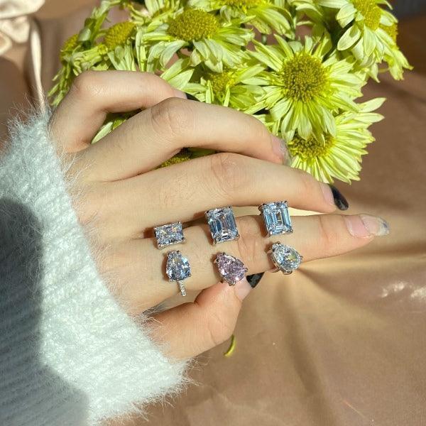 Emerald & Pear Split Shank Toi et Moi Ring - camillaboutiqueshop