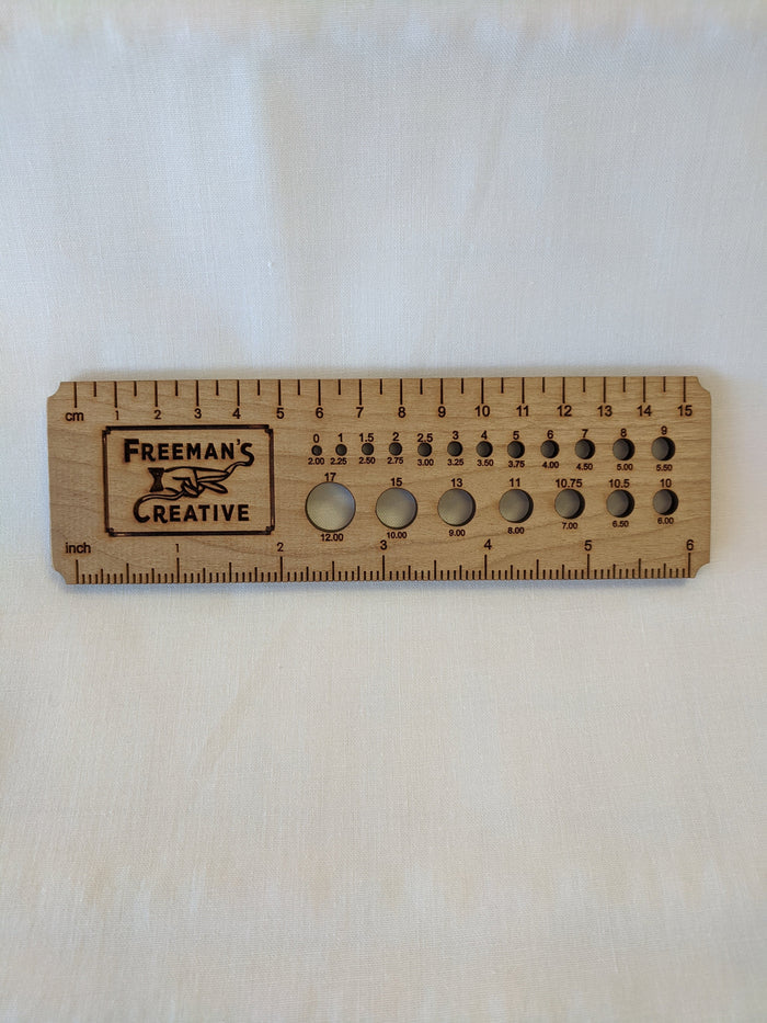 Freeman's Creative Wood Needle Gauge with Ruler