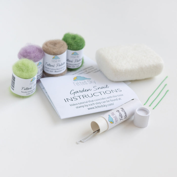 Garden Snail Mini Needle Felting Kit