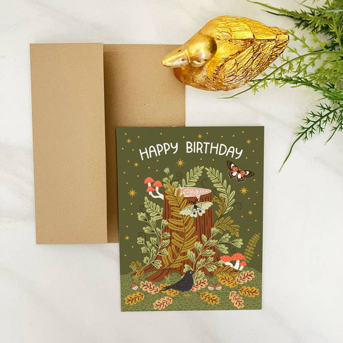 Gingiber Tree Stump Birthday Card