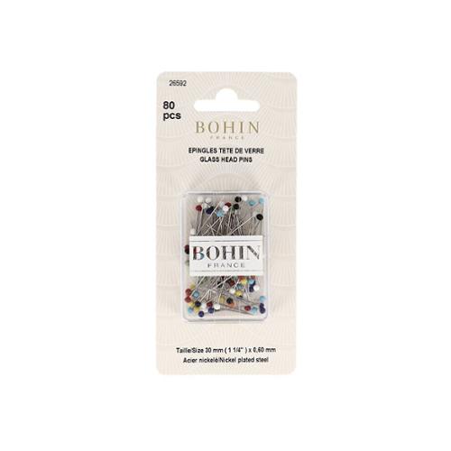 Glass Head Pins X-Fine 80 Ct