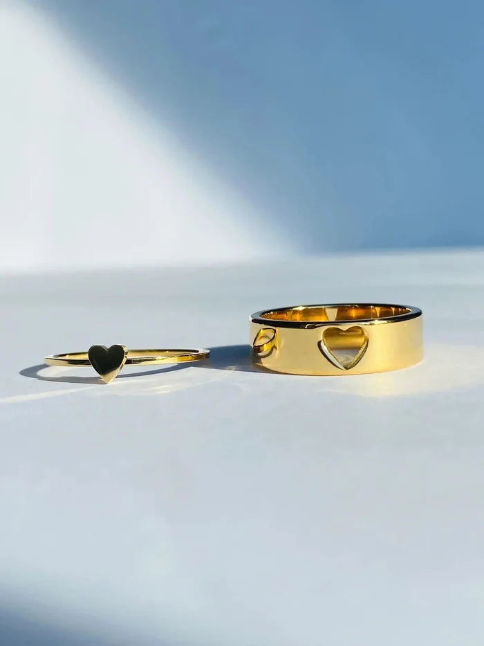 Heart Puzzle Matching Couple Rings - camillaboutiqueshop