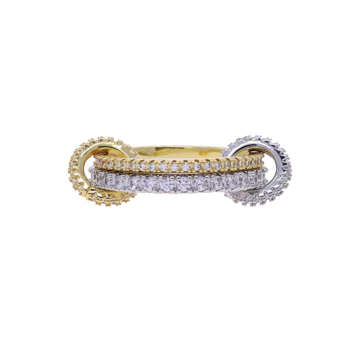Interlocked Mix Metal Shine Statement Ring -camillaboutiqueshop