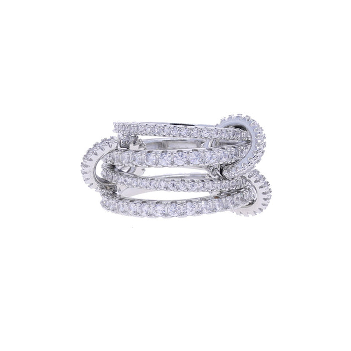 Interlocked Silver Shine Statement Ring -camillaboutiqueshop