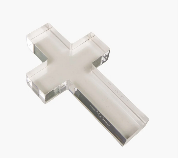 Large Clear Cross Acrylic Weight- ANNE NEILSON