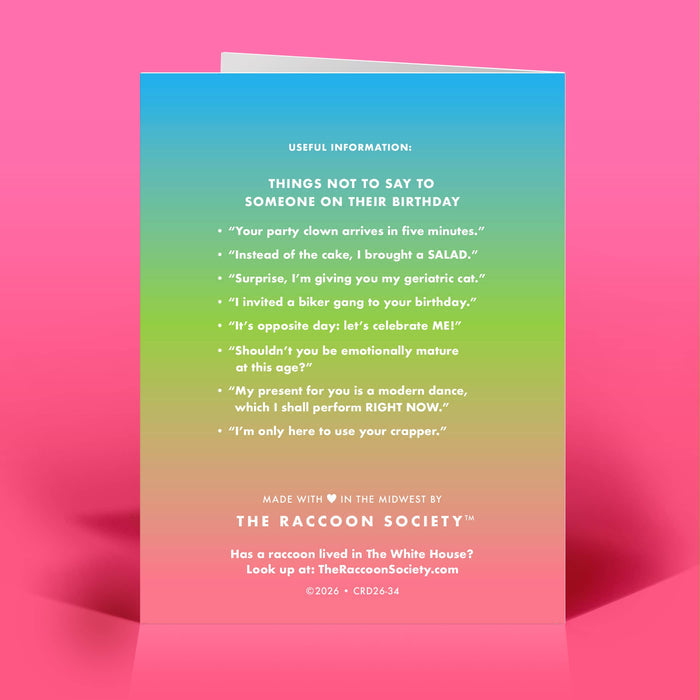 My Birthday. My Rules. Card