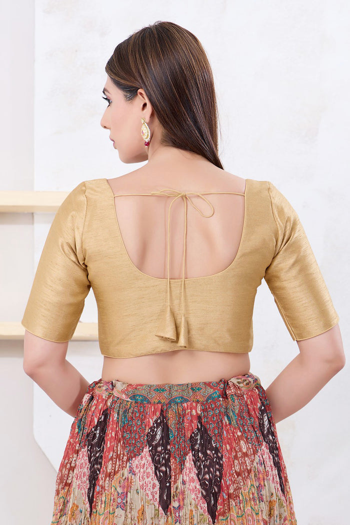 Pastel Gold Solid Dupion Silk Blouse