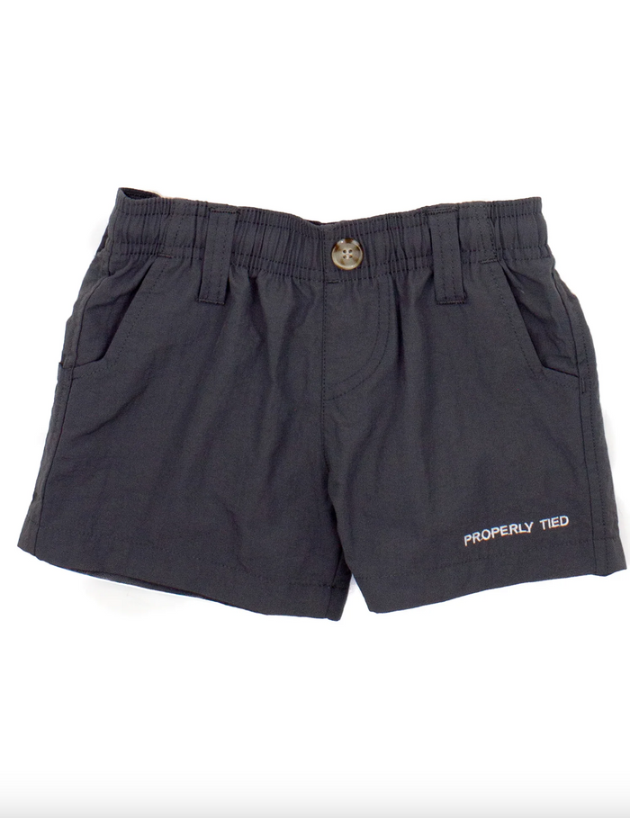 Properly Tied- Boys Mallard Short Charcoal