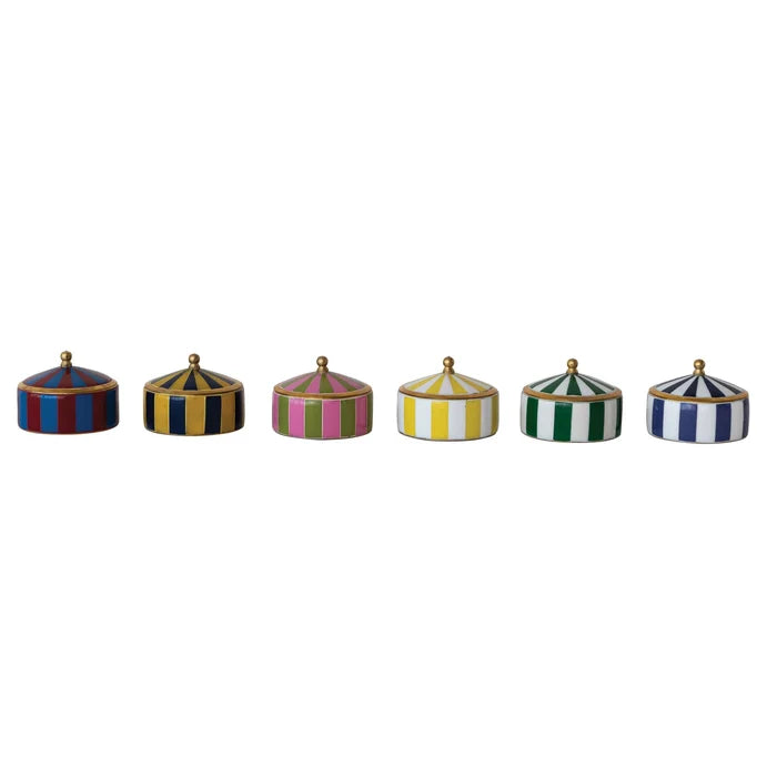 Resin + Brass Striped Box