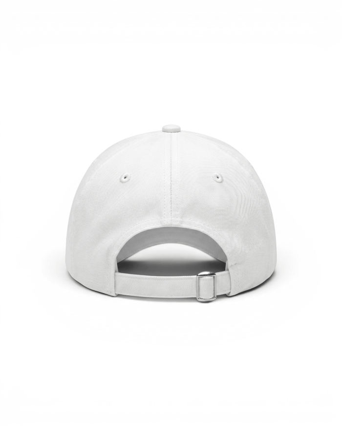 Signature Embroidered Dad Hat - White
