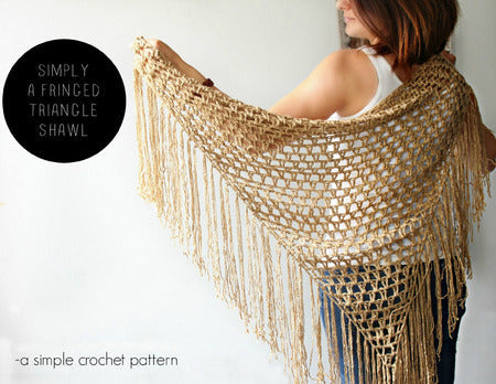 Simply a Fringed Triangle Shawl