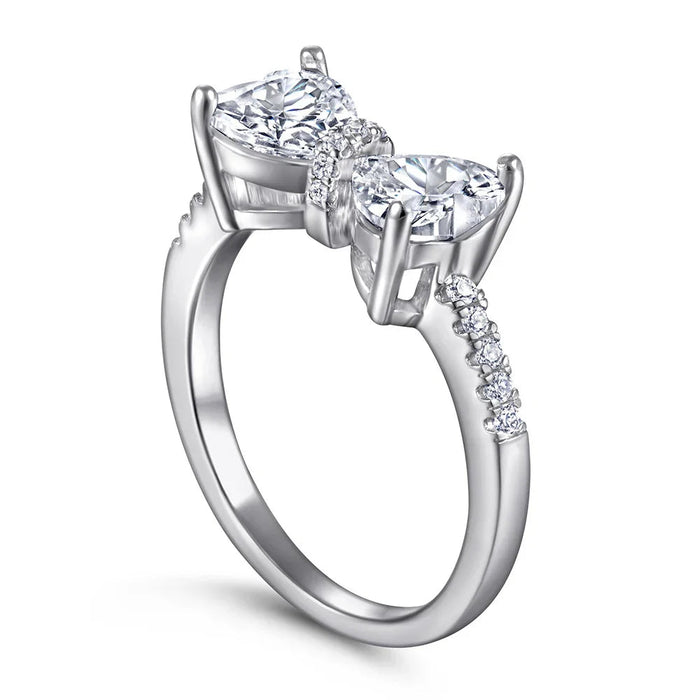 Sparkling Sterling Silver Bow Ring - camillaboutiqueshop