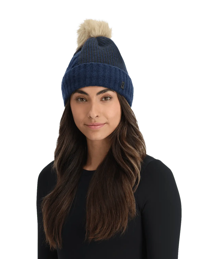SPYDER NAVY Spyder Plait Pom Hat Navy