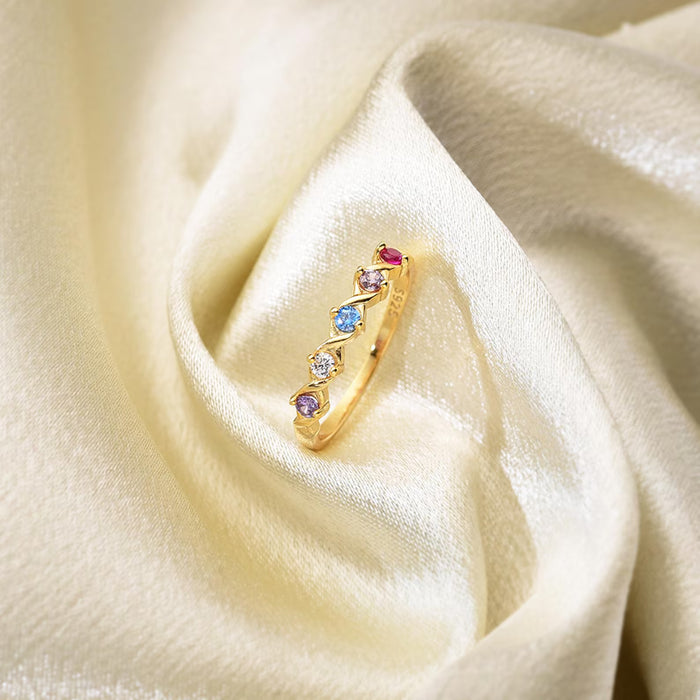 1-6 BIRTHSTONES XOXO RING