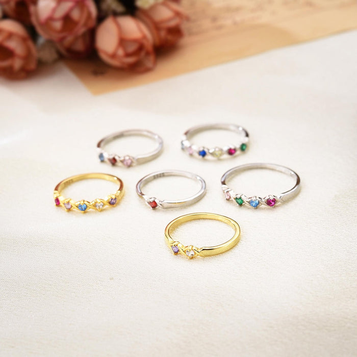 1-6 BIRTHSTONES XOXO RING