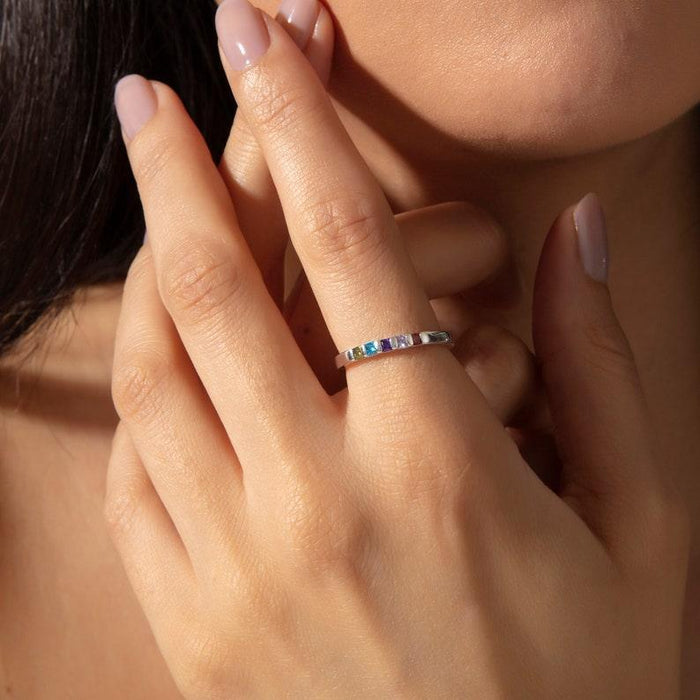 1-7 BIRTHSTONE SINGLE BAND RING - camillaboutiqueshop