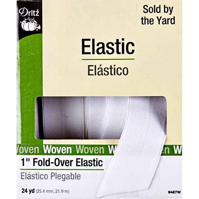 1" Fold-Over Elastic (by the yard)