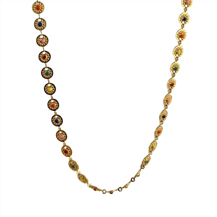 18K Gold Colorful Round Disc Waist Chain - camillaboutiqueshop