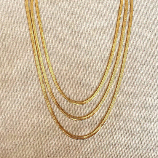 18k Gold Filled 4.0mm Thickness Herringbone Chain