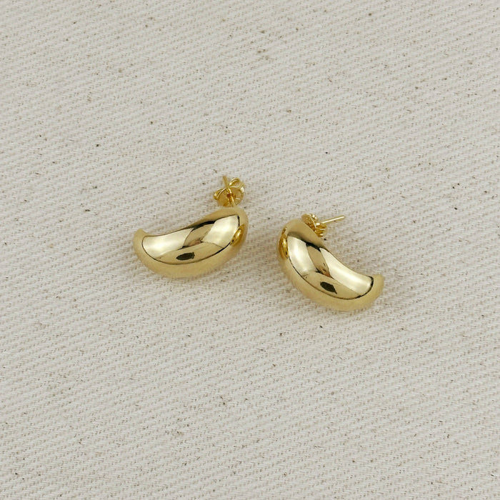 18k Gold Filled Medium Dome Earrings