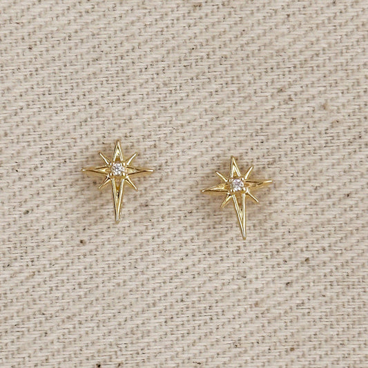 18k Gold Filled Starburst Stud