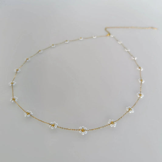 18K Gold Pearl Flower Waist Chain - camillaboutiqueshop