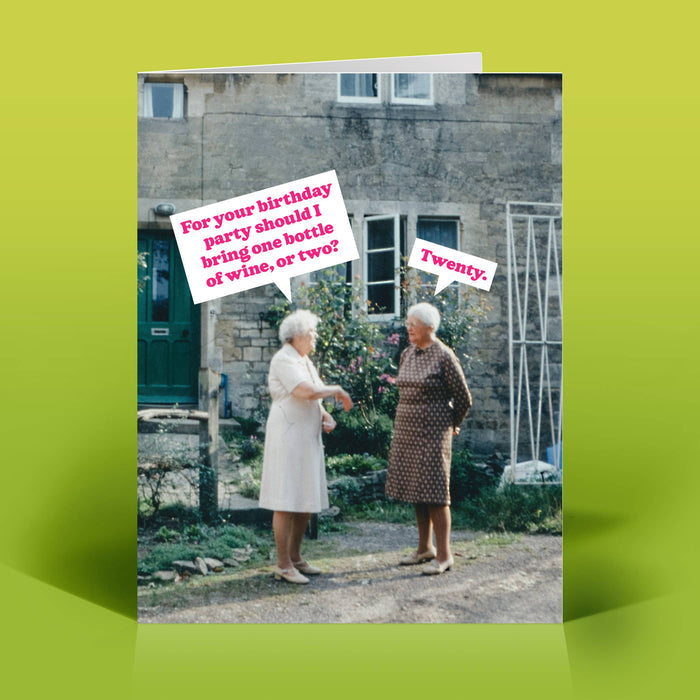 20 Bottles of Wine Birthday Card