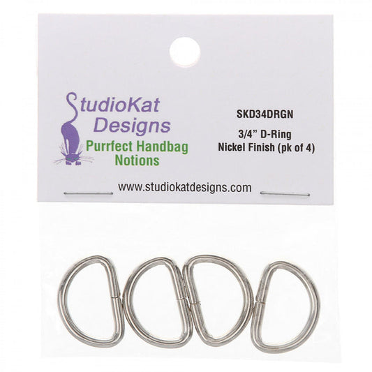 3/4" D-Ring Nickel Finish (4ct.)