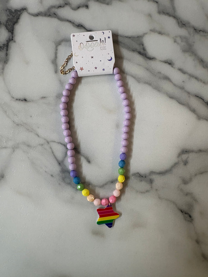 Rainbow Pendant Kids Necklace- Star