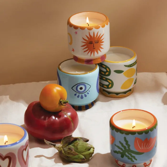 A Dopo Handpainted Ceramic Candle
