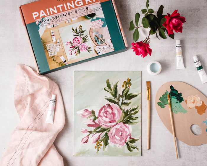 Abstract Roses Impressionist Painting Kit