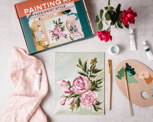 Abstract Roses Impressionist Painting Kit