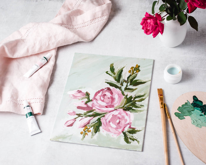 Abstract Roses Impressionist Painting Kit