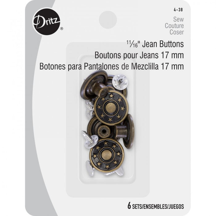 Bachelor Jeans Buttons 11/16"