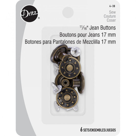 Bachelor Jeans Buttons 11/16"