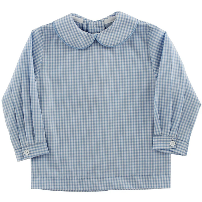 Bailey Boys-Blue Check - Boys Piped Shirt