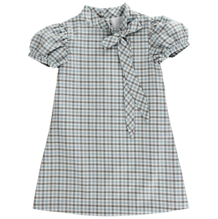 Bailey Boys-Pigeon Plaid - Tia Tie Dress