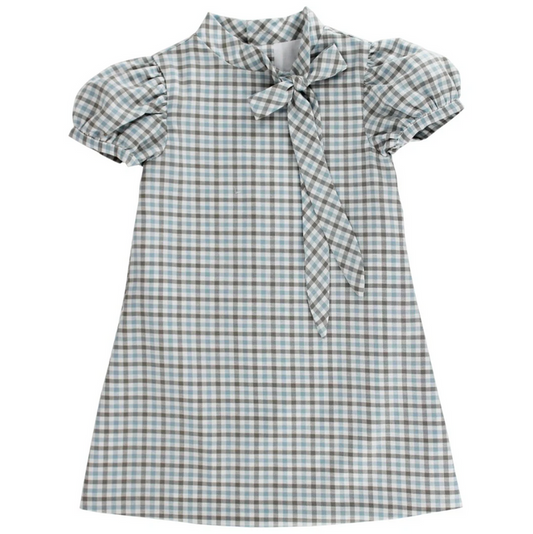 Bailey Boys-Pigeon Plaid - Tia Tie Dress