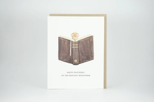 Birthday Bookworm Greeting Card