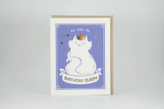 Birthday Queen Gold Foiled Greeting Card