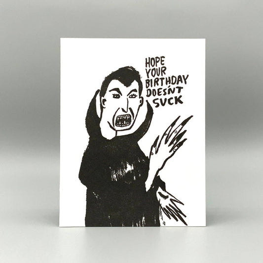 Birthday Sucks - Humorous Letterpress Birthday Card