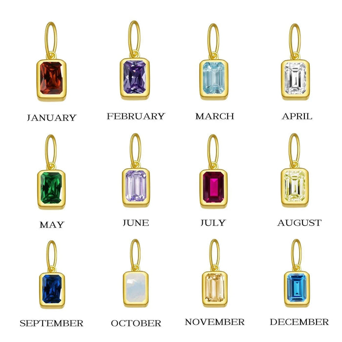 Birthstone Initial Pendant Necklace - camillaboutiqueshop