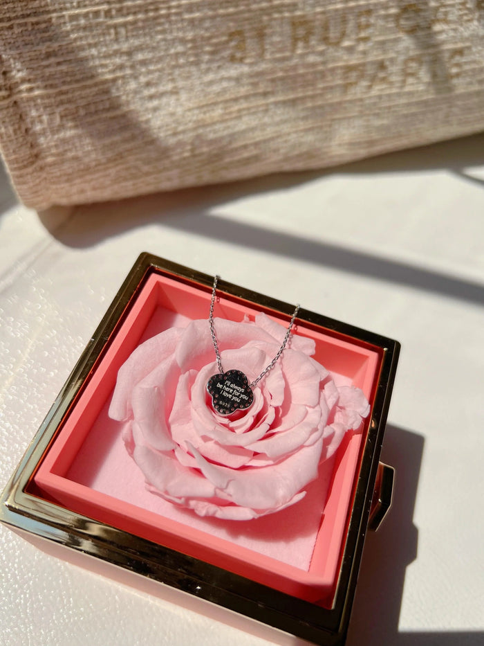 BLACK ONYX DIAMANTE CLOVER NECKLACE - camillaboutiqueshop